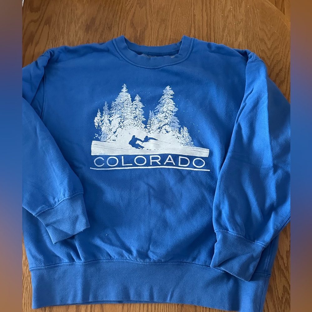 American Eagle Women's Super Soft Ski Colorado Blue Sweatshirt Small